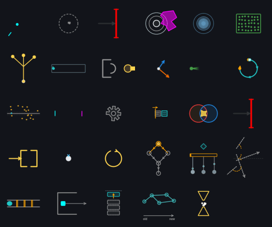 B2 GLM 5.2 — 29 animated agent-state glyphs