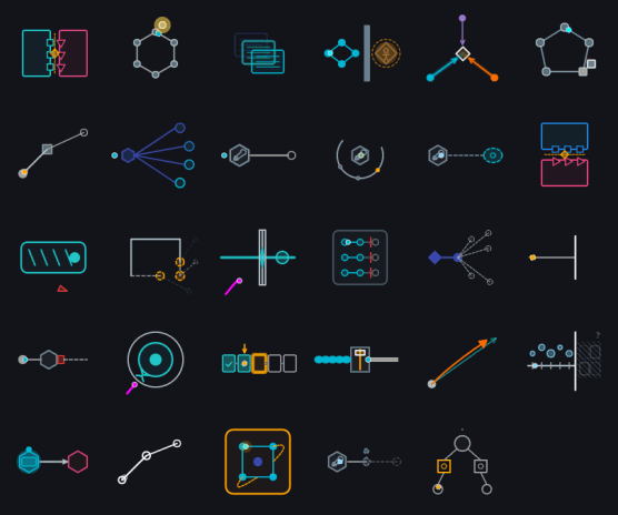 B3 Sol — 29 animated agent-state glyphs