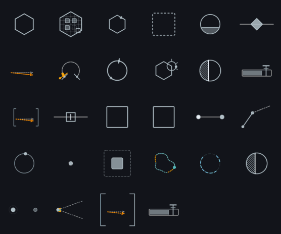 B6 Sonnet — 28 animated agent-state glyphs